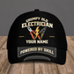 Personalized Electrician baseball cap, Grumpy Old design with custom name