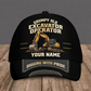 Personalized Excavator Operator baseball cap, Grumpy Old design with custom name