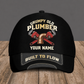 Personalized Plumber baseball cap, Grumpy Old design with custom name
