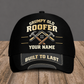 Personalized Roofer baseball cap, Grumpy Old design with custom name