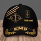 Personalized EMS baseball cap, Asymmetric Gold design with custom name