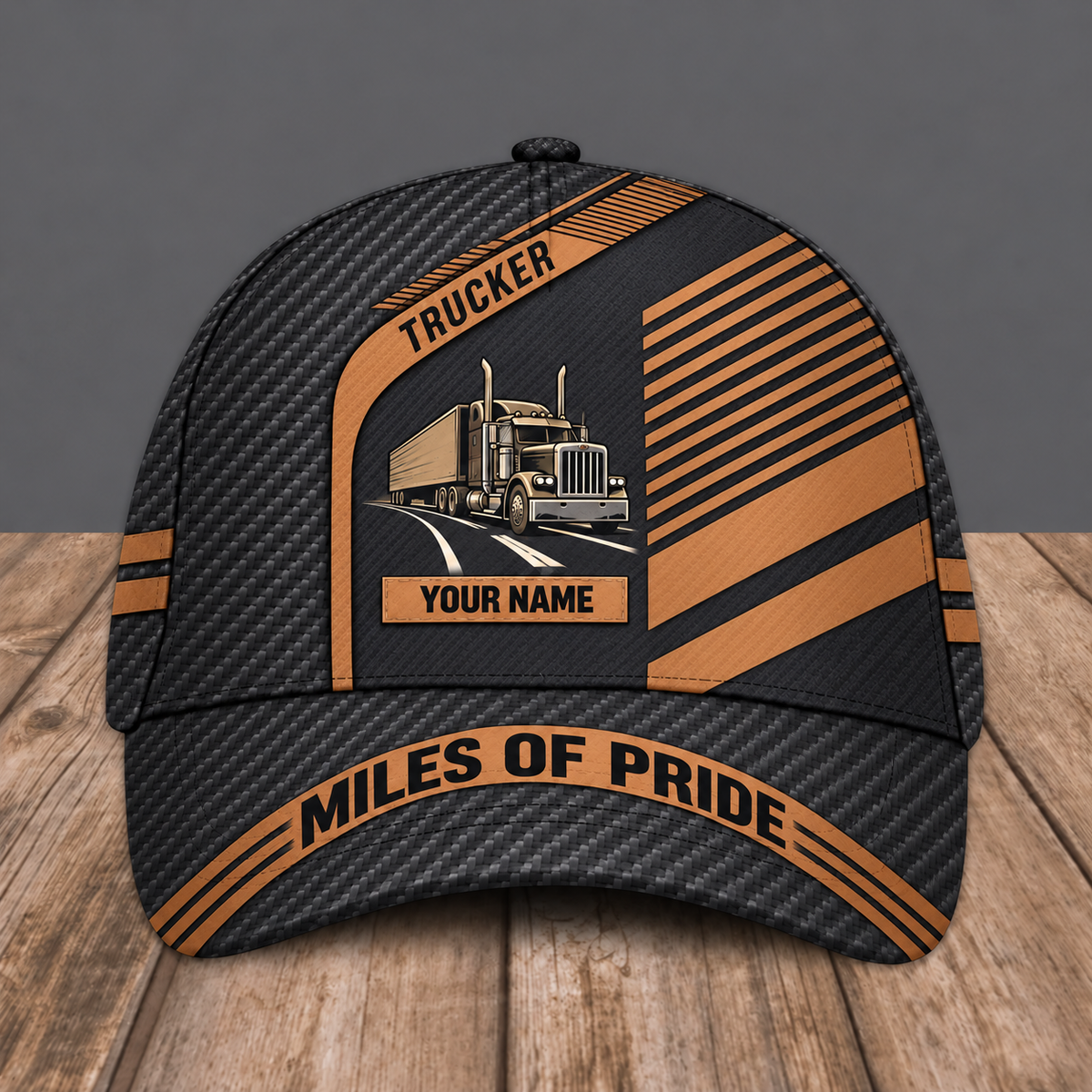 Personalized Trucker baseball cap, Diagonal Workshop design with custom name