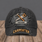 Personalized Carpenter baseball cap, Rugged Workshop design with custom name