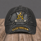 Personalized Electrician baseball cap, Rugged Workshop design with custom name
