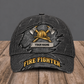 Personalized Fire Fighter baseball cap, Rugged Workshop design with custom name