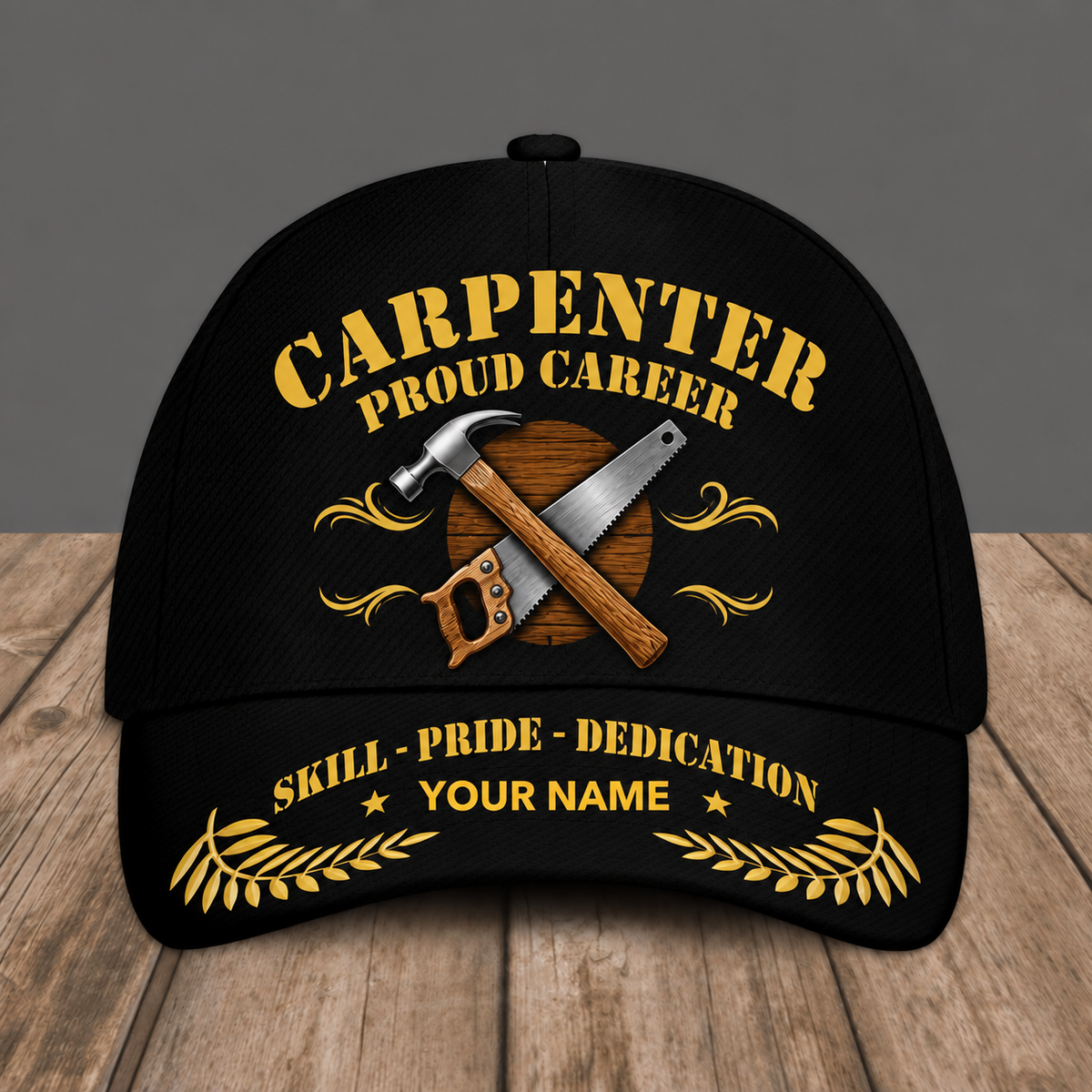 Personalized Carpenter baseball cap, Proud Career design with custom name