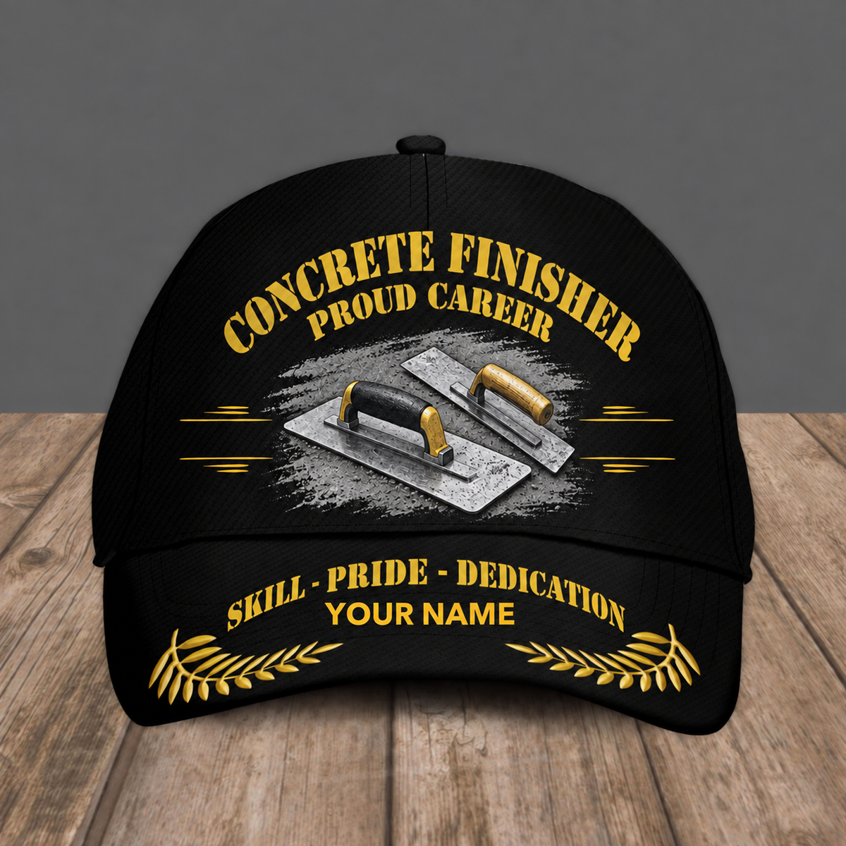 Personalized Concrete Finisher baseball cap, Proud Career design with custom name