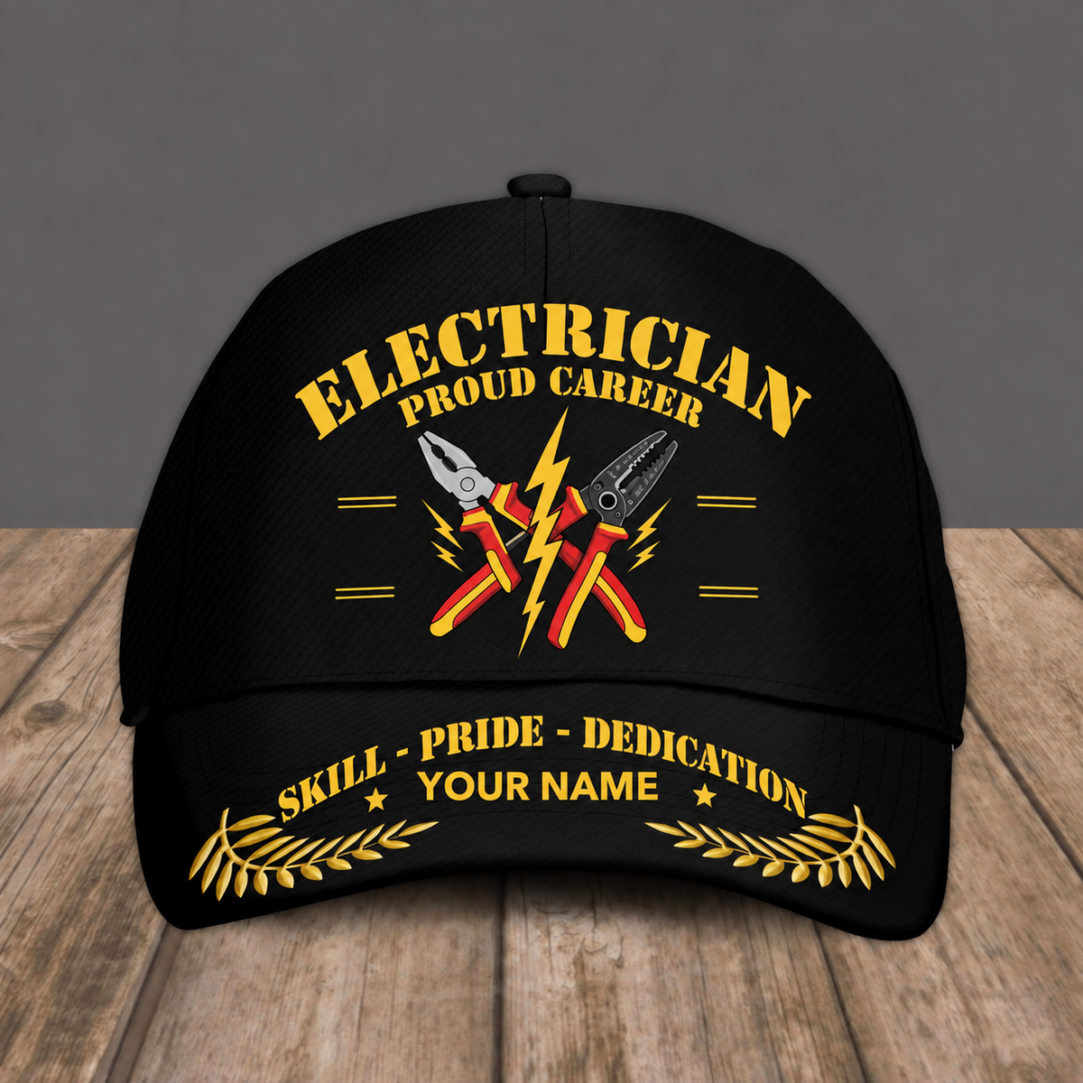 Personalized Electrician baseball cap, Proud Career design with custom name