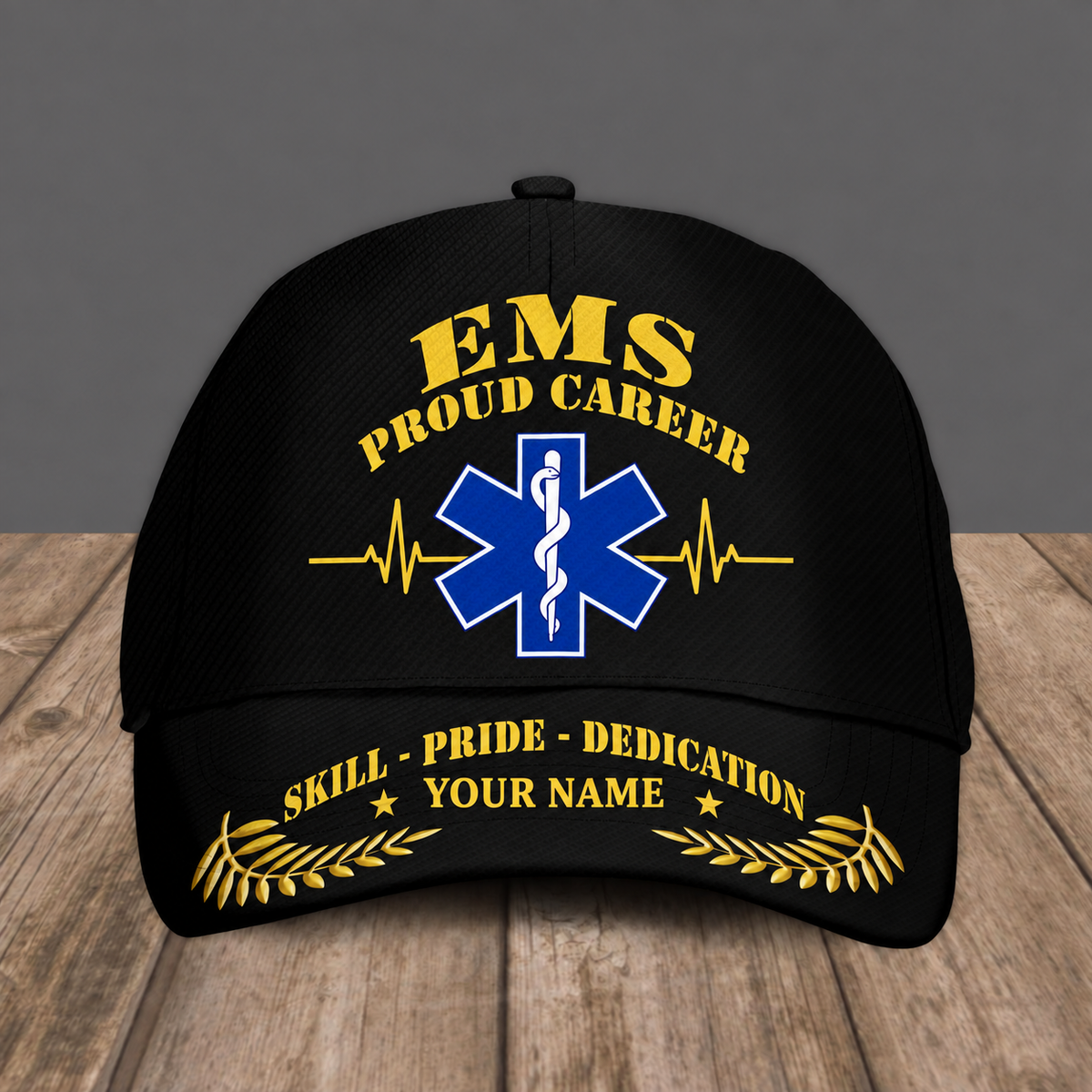 Personalized EMS baseball cap, Proud Career design with custom name