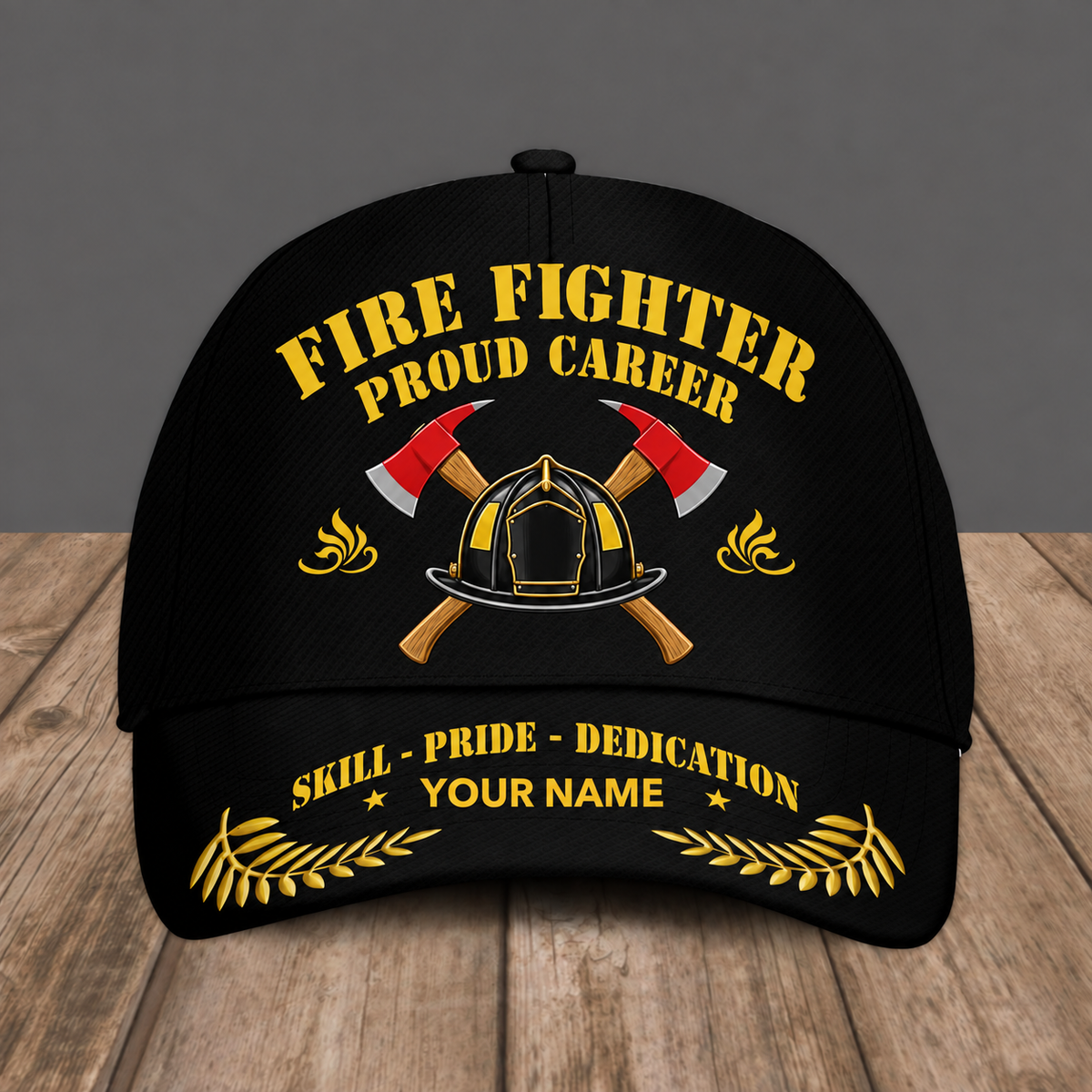 Personalized Fire Fighter baseball cap, Proud Career design with custom name