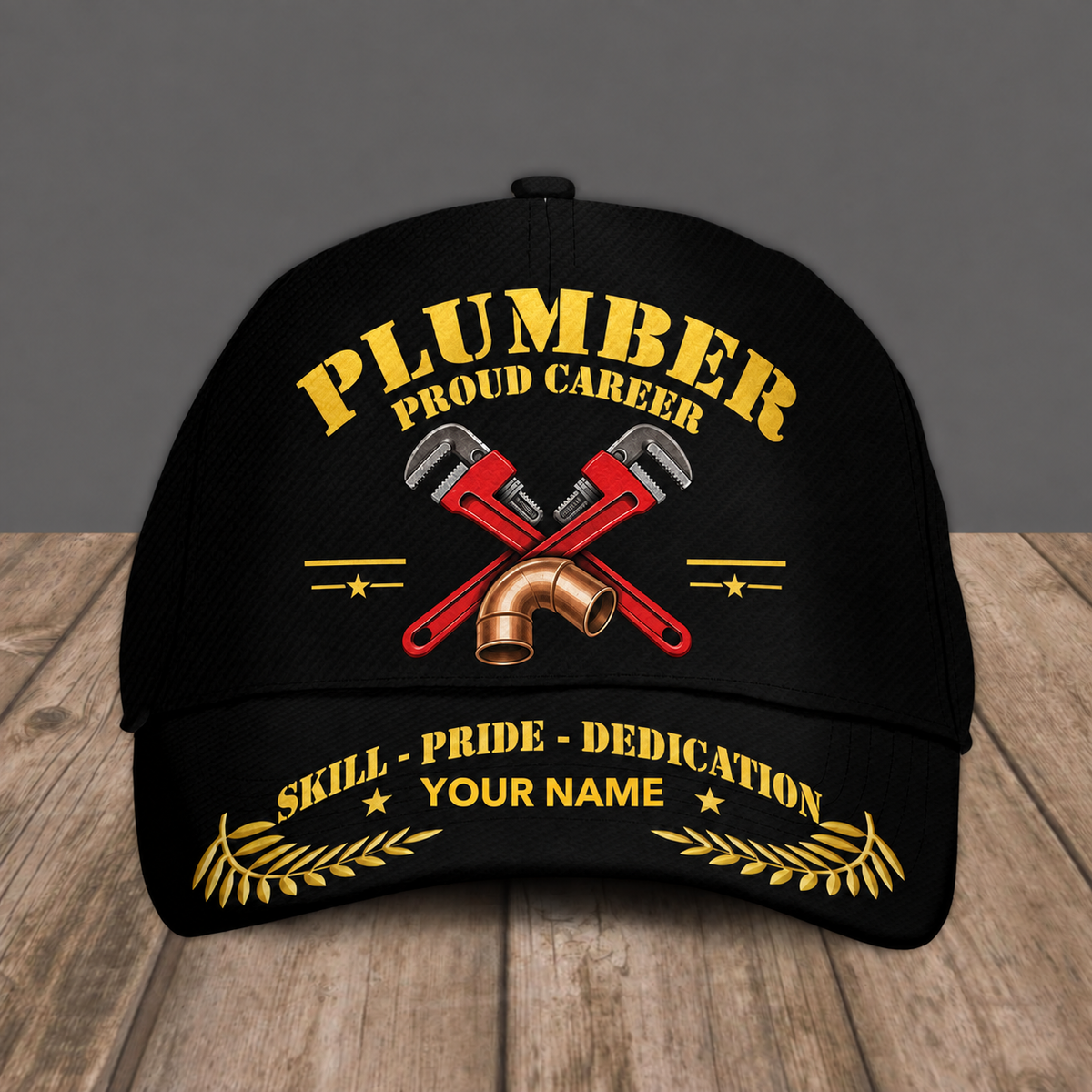 Personalized Plumber baseball cap, Proud Career design with custom name
