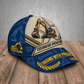 Personalized Excavator Operator baseball cap, Blueprint Geometry design with custom name