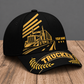 Personalized Trucker Asymmetric Gold baseball cap, three-quarter view with custom name
