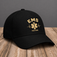 Personalized EMS Minimal Gold Emblem baseball cap, three-quarter view with custom name