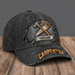 Personalized Carpenter Rugged Workshop baseball cap, three-quarter view with custom name
