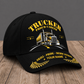 Personalized Trucker Proud Career baseball cap, three-quarter view with custom name