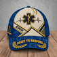 Personalized EMS Blueprint Geometry baseball cap, front view with custom name