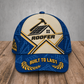 Personalized Roofer Blueprint Geometry baseball cap, front view with custom name