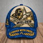 Personalized Welder Blueprint Geometry baseball cap, front view with custom name