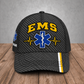 Personalized EMS Carbon Stripe baseball cap, front view with custom name