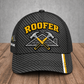 Personalized Roofer Carbon Stripe baseball cap, front view with custom name