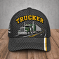 Personalized Trucker Carbon Stripe baseball cap, front view with custom name