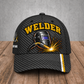 Personalized Welder Carbon Stripe baseball cap, front view with custom name