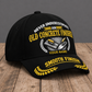 Personalized Concrete Finisher Never Underestimate baseball cap, three-quarter view with custom name