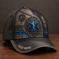 Personalized EMS Industrial Steel baseball cap, three-quarter view with custom name