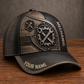 Personalized Mechanic Industrial Steel baseball cap, three-quarter view with custom name