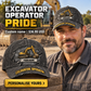 Excavator Operator wearing a personalized Rugged Workshop baseball cap with custom name