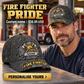 Fire Fighter wearing a personalized Rugged Workshop baseball cap with custom name