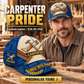 Carpenter wearing a personalized Blueprint Geometry baseball cap with custom name