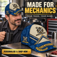 Personalized Mechanic Blueprint Geometry Baseball Cap — personalised ad with wearer and shopping CTA