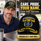 Personalized EMS Never Underestimate Baseball Cap — personalised ad with wearer and shopping CTA