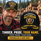Personalized Logger Never Underestimate Baseball Cap — personalised ad with wearer and shopping CTA