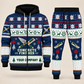 Concrete Finisher Christmas zip hoodie and jogger navy with custom name and company