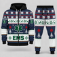 EMS Christmas zip hoodie and jogger navy with custom name and company