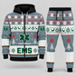 EMS Christmas zip hoodie and jogger slate with custom name and company