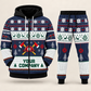 Firefighter Christmas zip hoodie and jogger navy with custom name and company