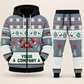 Firefighter Christmas zip hoodie and jogger slate with custom name and company