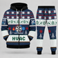 HVAC Christmas zip hoodie and jogger navy with custom name and company