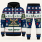 Ironworker Christmas zip hoodie and jogger navy with custom name and company