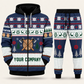 Logger Christmas zip hoodie and jogger navy with custom name and company