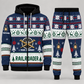 Railroader Christmas zip hoodie and jogger navy with custom name and company
