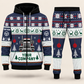 Trucker Christmas zip hoodie and jogger navy with custom name and company