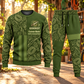 Arborist Geometric Panel sweater and jogger combo, hero view with name and company artwork