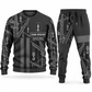 Crane Operator Geometric Panel sweater and jogger combo, charcoal view with name and company artwork