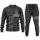 EMS Geometric Panel sweater and jogger combo, charcoal view with name and company artwork