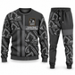 Excavator Operator Geometric Panel sweater and jogger combo, charcoal view with name and company artwork